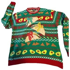33 Degrees Ugly Christmas Sweater Tacos Size XL Unisex